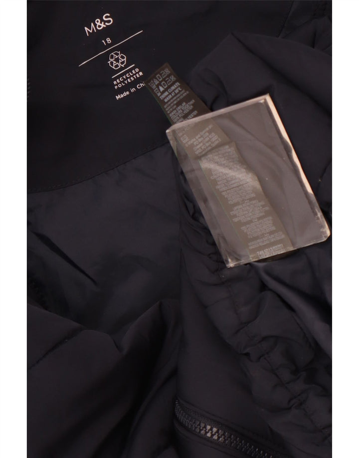 Jachetă căptușită cu glugă pentru femei Marks & Spencer UK 18 XL bleumarin poliester