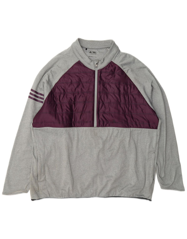 Trening pentru bărbați Adidas, cu fermoar și gât, 2XL, poliester color bloc