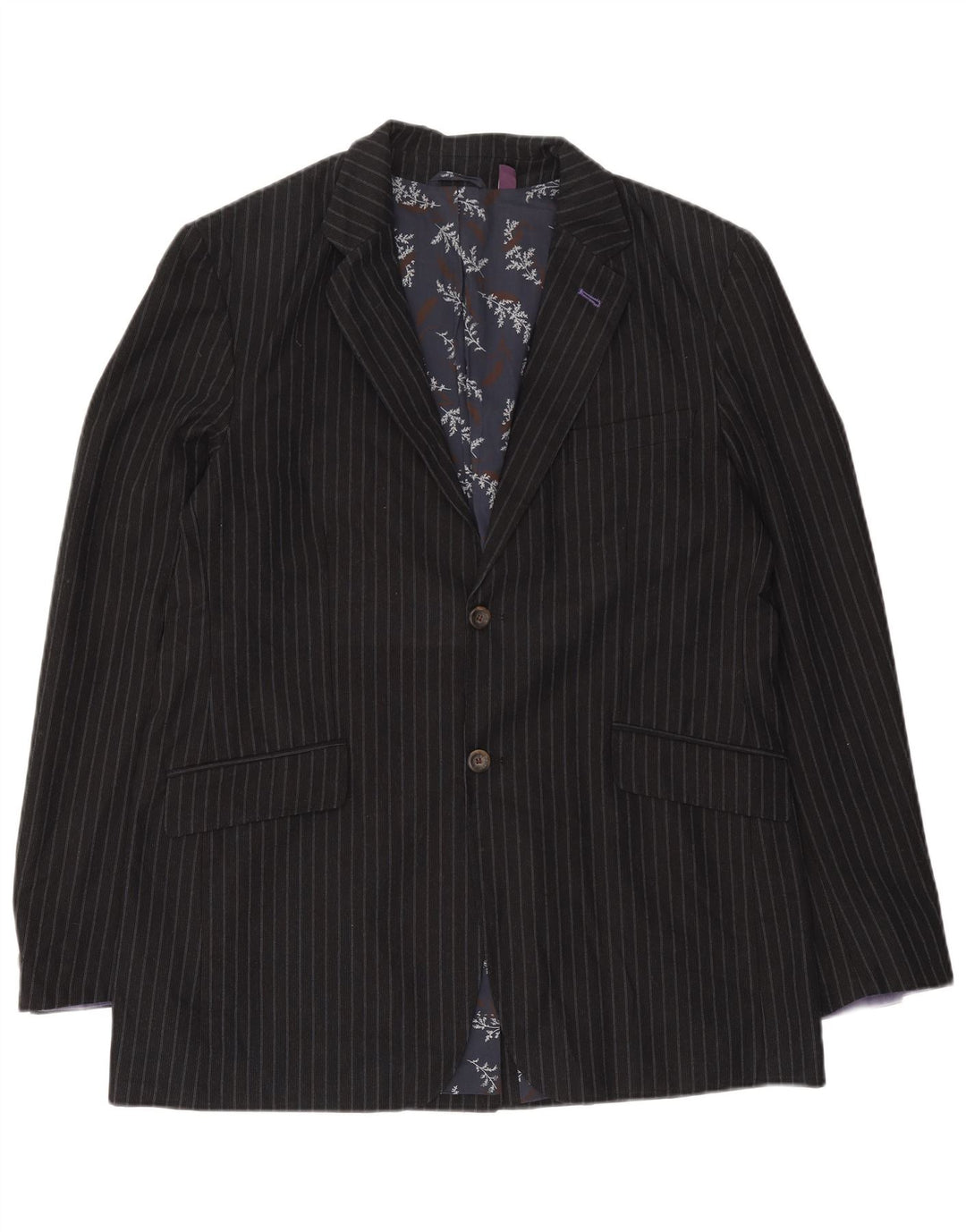 Sacou Ted Baker pentru bărbați, cu 2 nasturi, mărimea 6, 2XL, bumbac cu dungi, albastru bleumarin