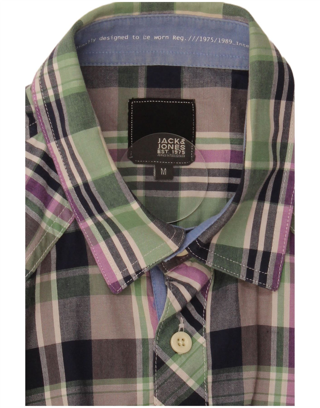 Cămașă cu mânecă scurtă pentru bărbați JACK & JONES, carouri medii multicolore