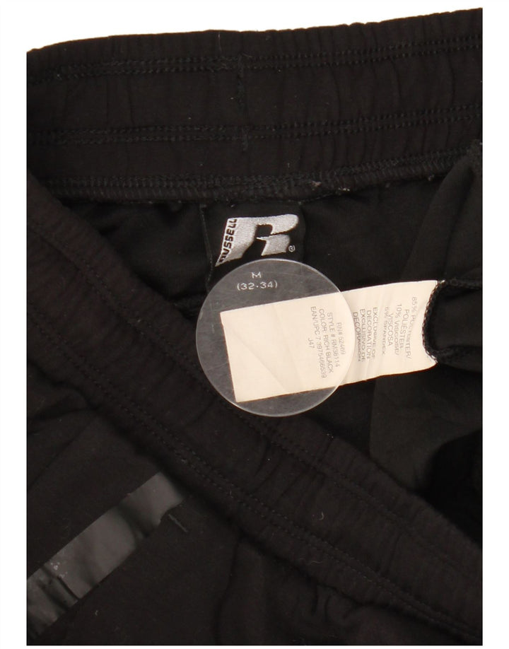 Pantaloni scurți sport Russell Athletic pentru bărbați, poliester mediu negru