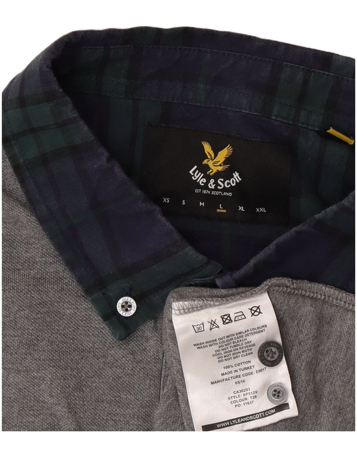 Tricou polo rugby Lyle & Scott pentru bărbați, bumbac gri mare
