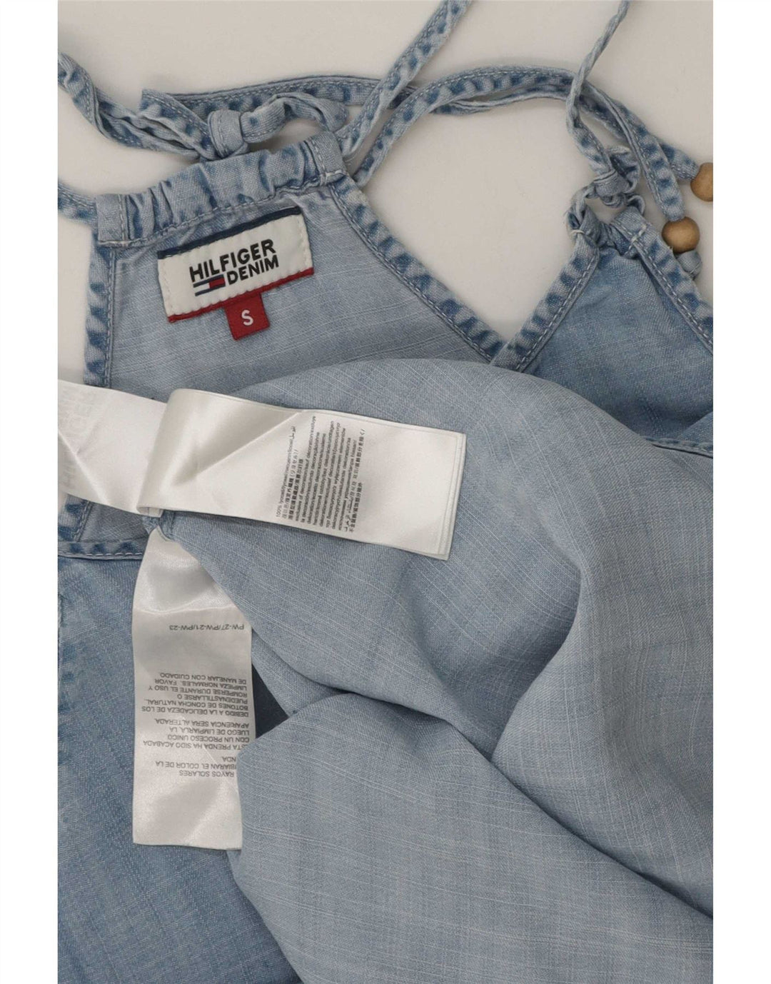Tommy Hilfiger Womens Halter Top UK 10 Small Blue Lyocell