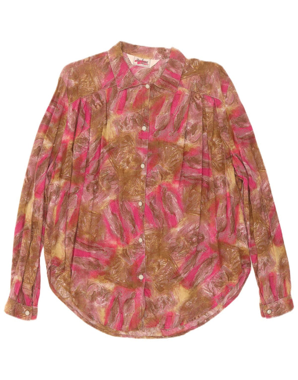 Bluză vintage pentru femei cu model abstract, cămașă UK 18 XL, multicoloră