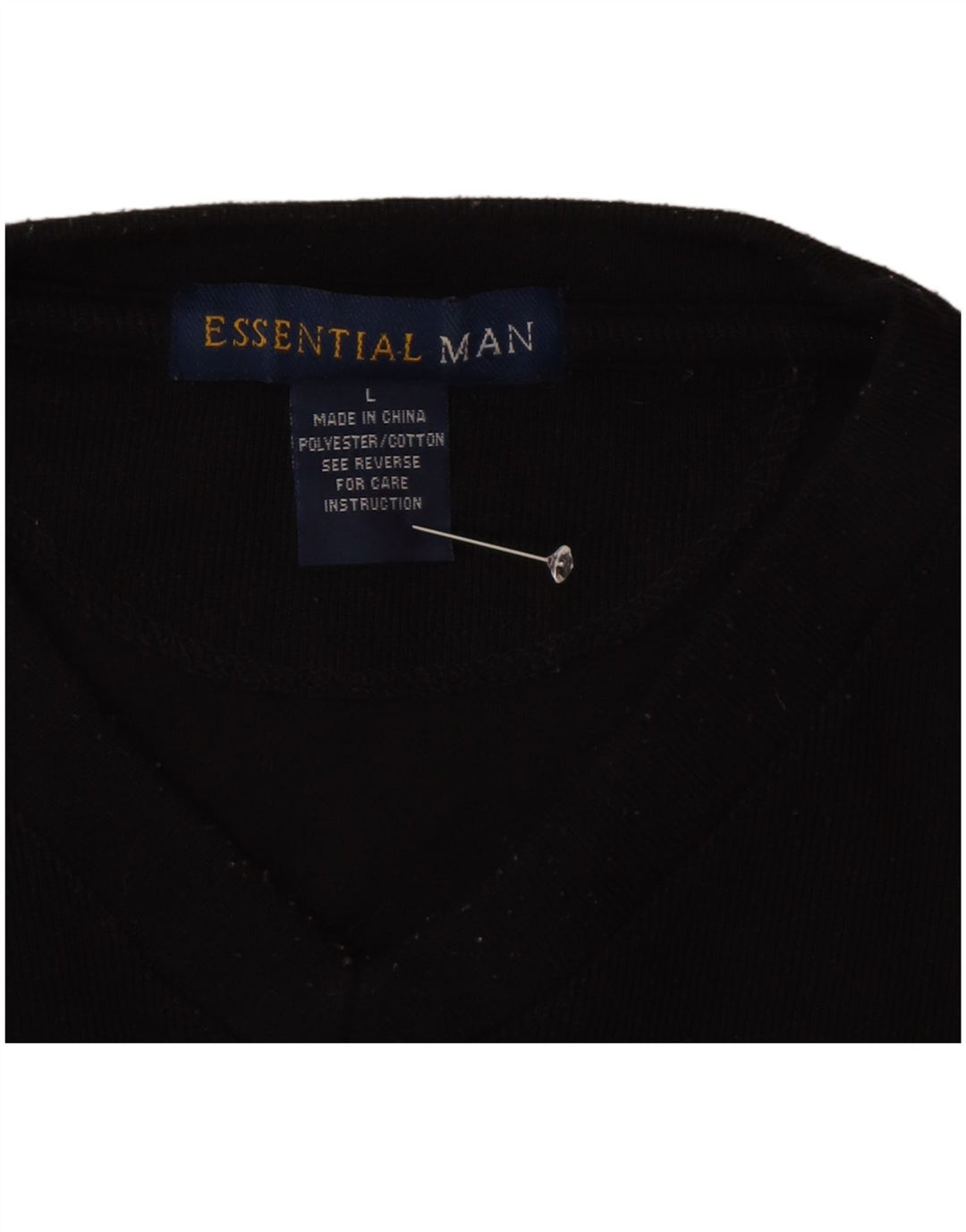 Essential Top pentru bărbați cu mânecă lungă, mare, negru, poliester