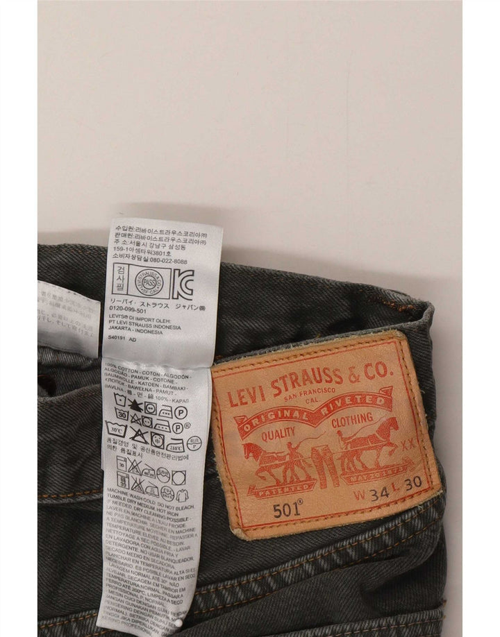 Blugi drepti pentru bărbați Levi's 501 W34 L30 bumbac gri