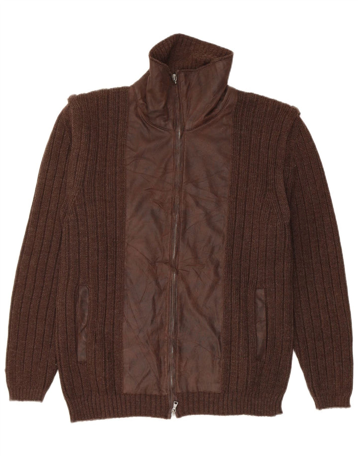 Pulover cardigan pentru bărbați Ashwell IT 50 maro mediu lână nouă