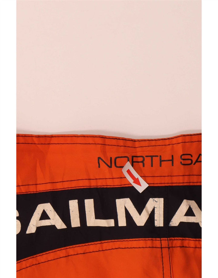 Pantaloni scurți de înot grafic North Sails pentru bărbați, portocaliu mediu, color block