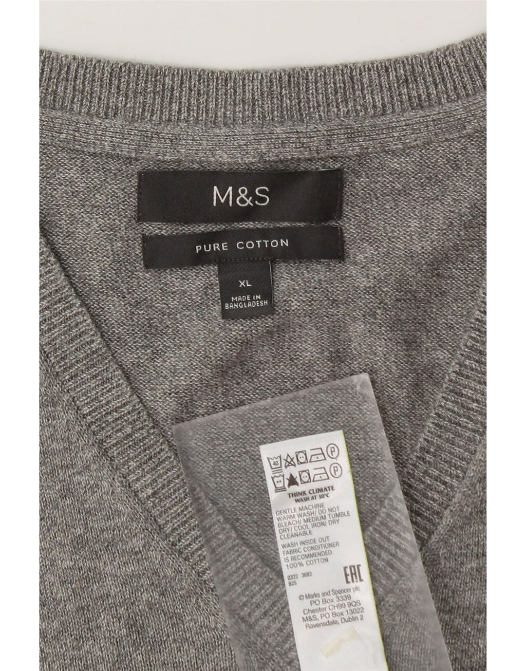 Marks & Spencer Mens Vest Tank Top XL Bumbac gri
