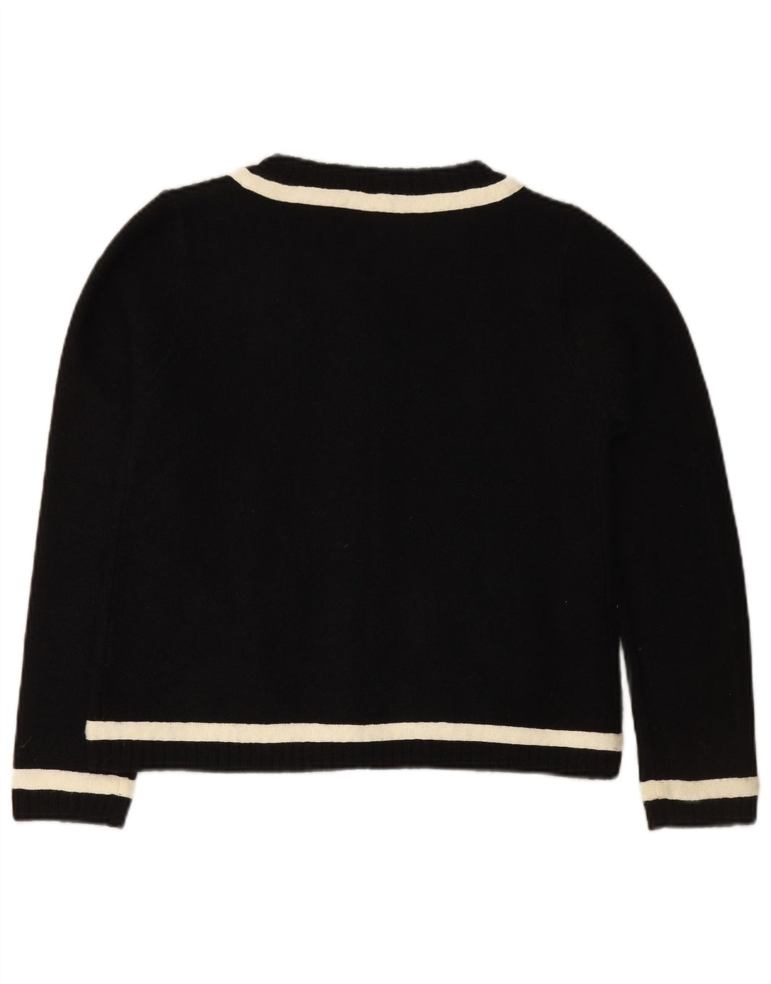 Pulover cardigan pentru femei ZARA UK 12 Medium Black Colorblock Lână