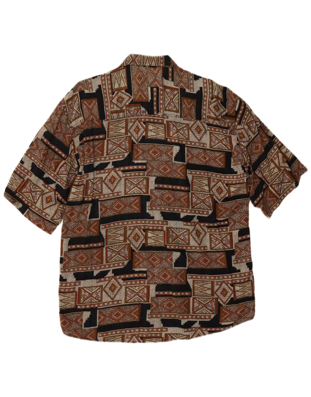 Cămașă cu mânecă scurtă pentru bărbați Explorer XL maro geometrică