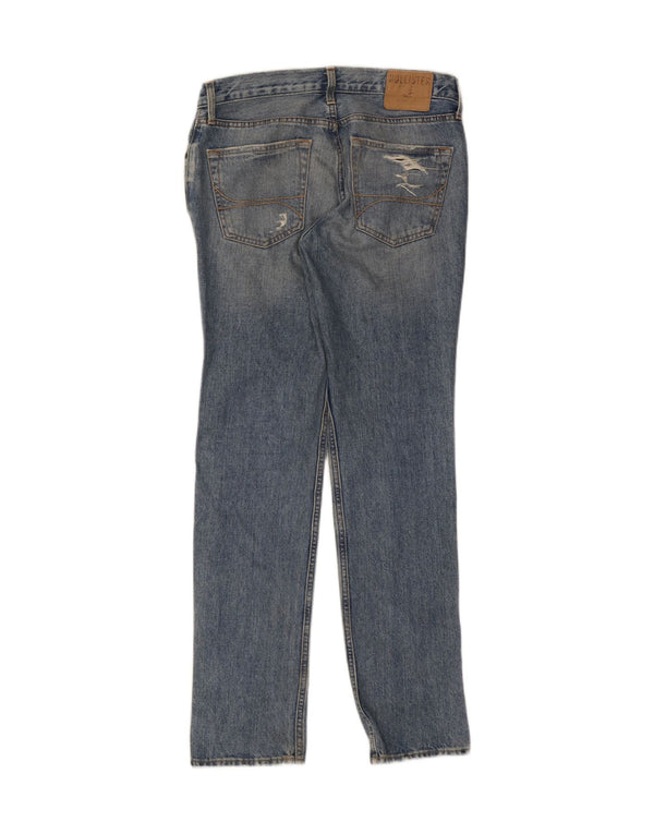 HOLLISTER Womens Distressed Slim Jeans W31 L32 Blue Cotton