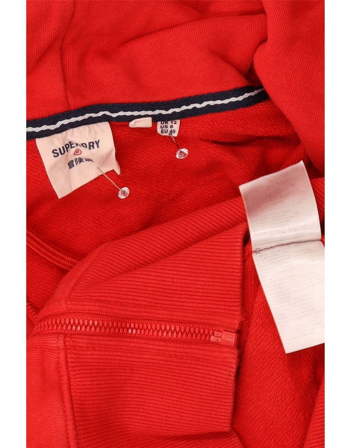 Pulover Superdry pentru femei cu fermoar, UK 12, bumbac roșu mediu