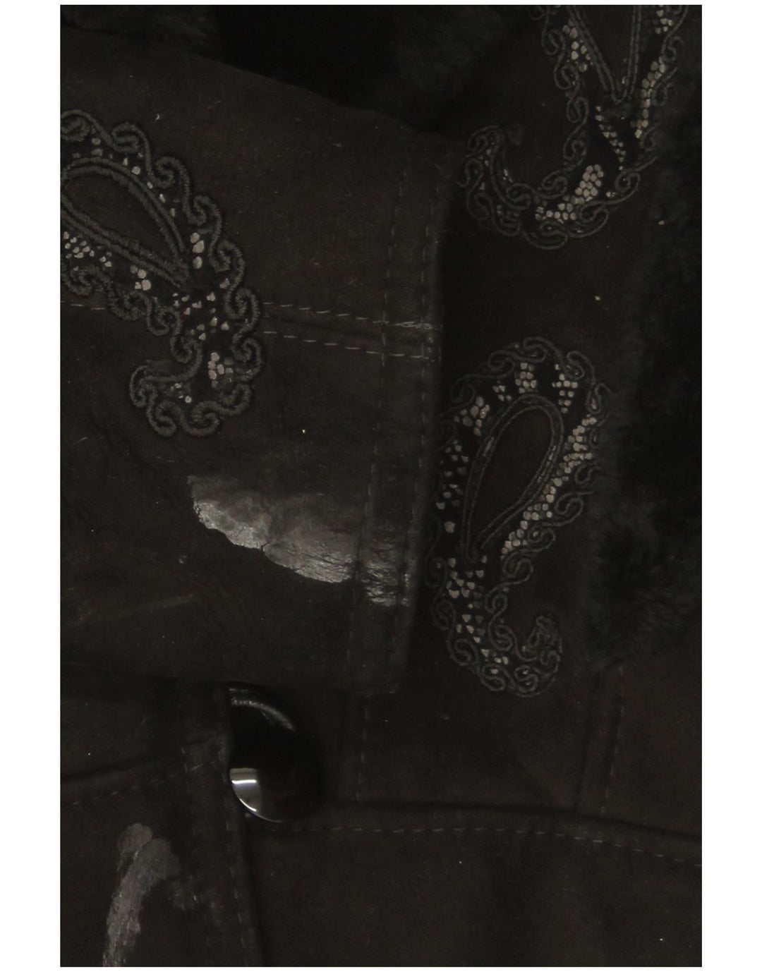 Jachetă vintage pentru femei din shearling UK 18 XL negru cachetaie