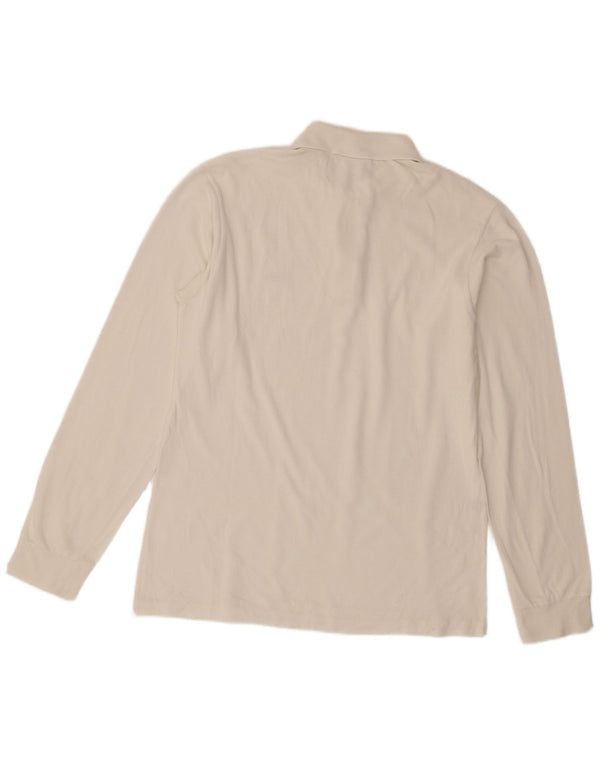 Tricou polo pentru bărbați Lacoste cu mânecă lungă, mărimea 3, bumbac alb mic