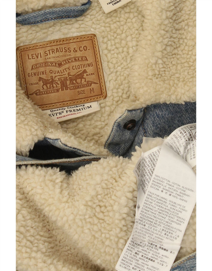 Jachetă de blugi Sherpa pentru femei Levi's UK 38, bumbac albastru mediu
