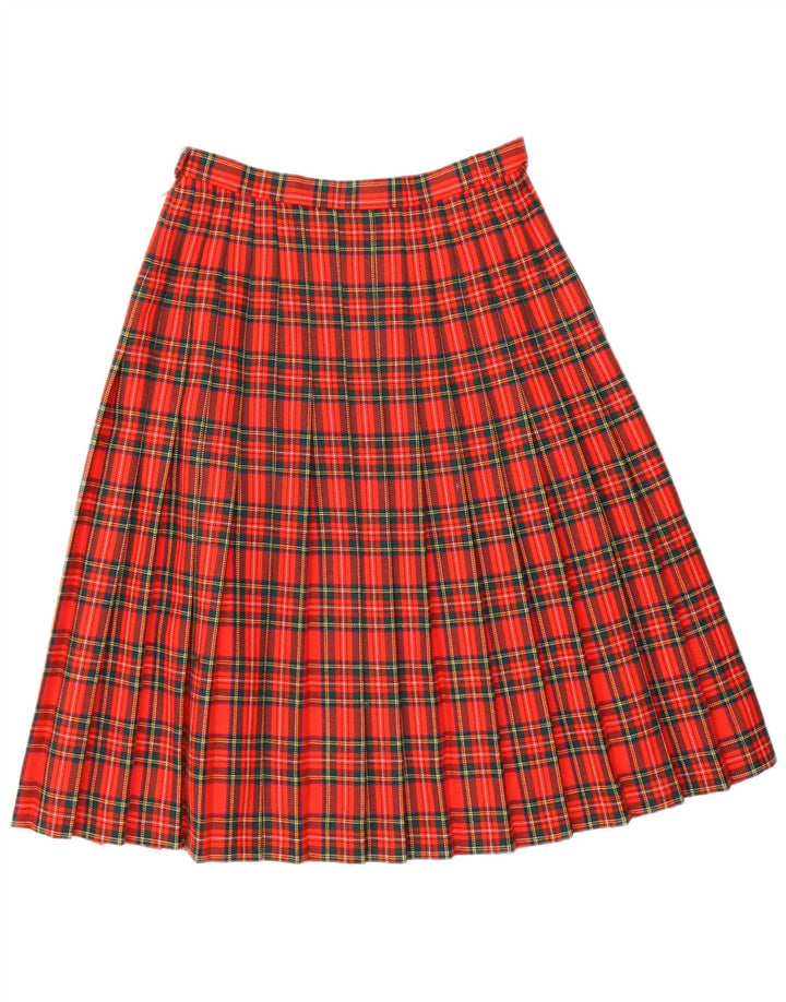 Fusta plisată Vintage pentru femei W28 Medium Red Check