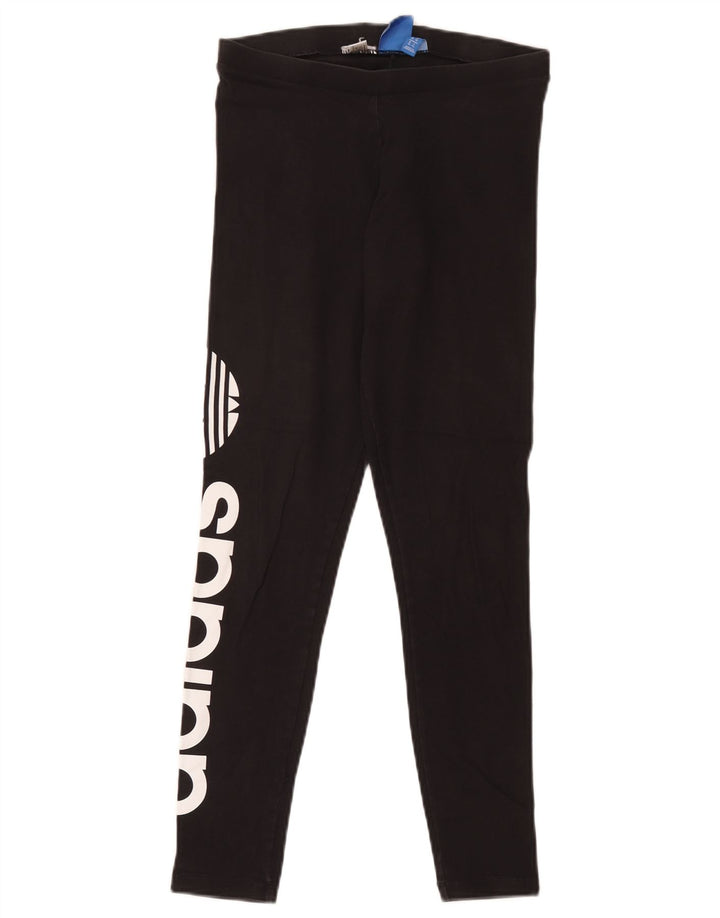 Leggings grafic Adidas pentru femei UK 10 Small Black