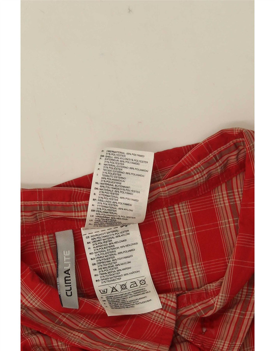 Cămașă cu mânecă scurtă pentru bărbați Adidas Climalite 2XL poliamidă cu carouri roșii