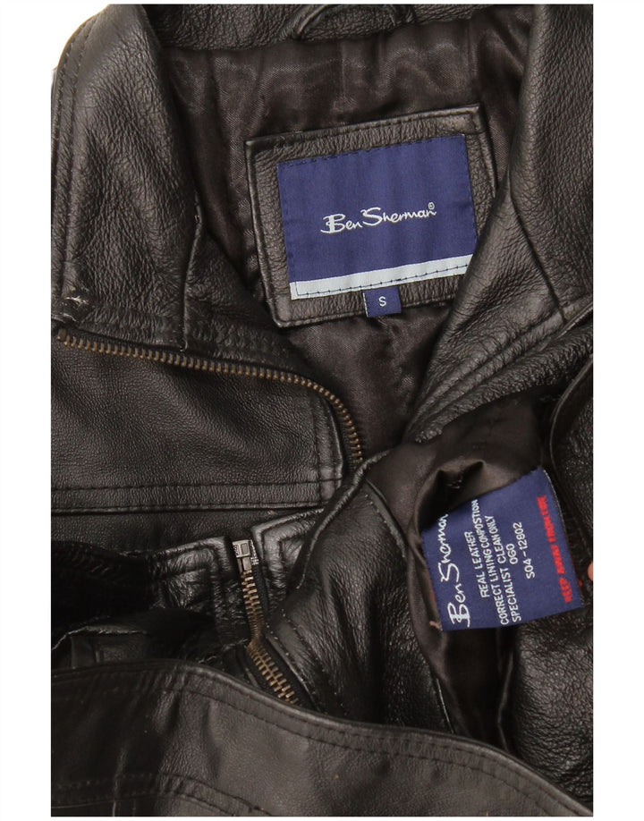 Jachetă din piele pentru băieți Ben Sherman 9-10 ani Mic din piele neagră