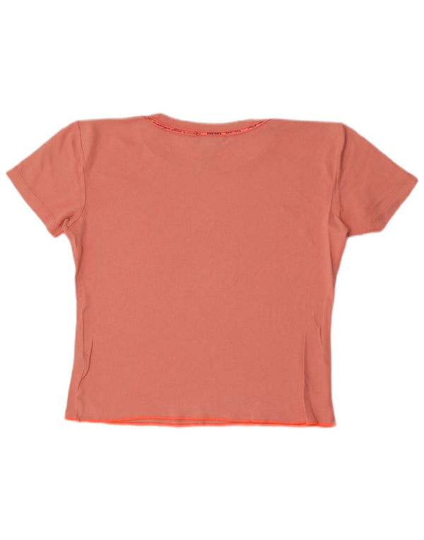 Tricou crop pentru femei Diesel UK 18 XL bumbac roz