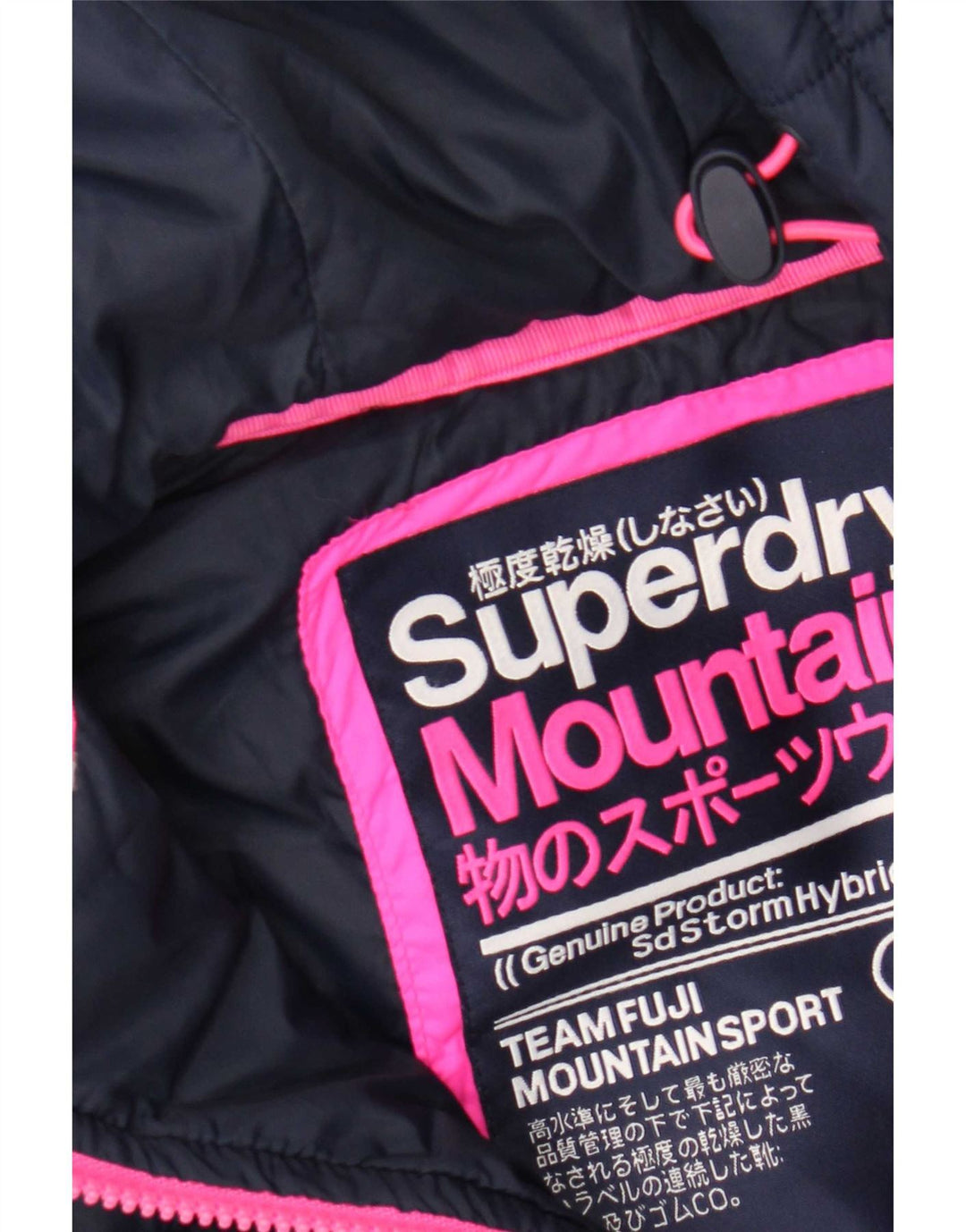 Jachetă căptușită cu glugă Superdry pentru femei UK 8 Mic, albastru marin, poliester pătat