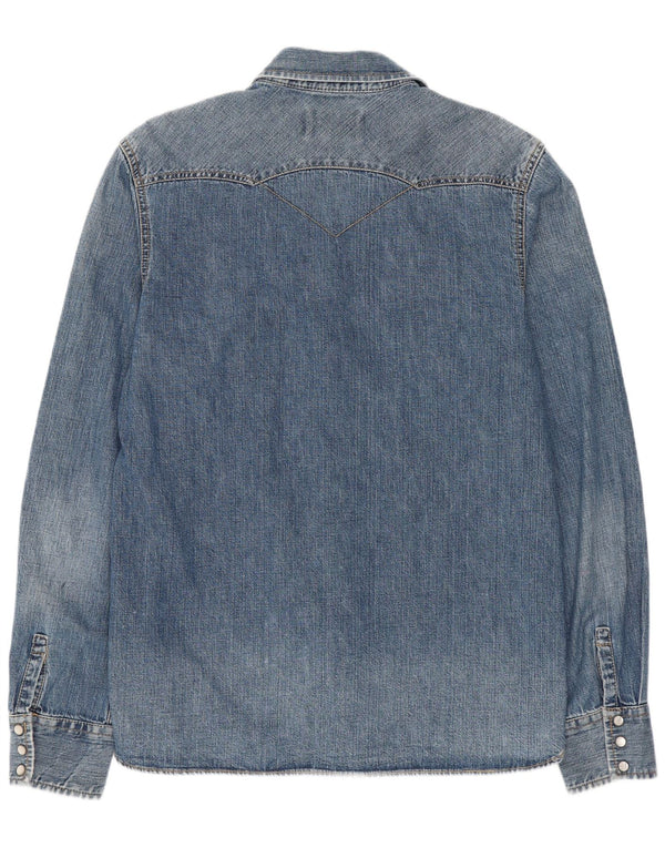 Cămașă Western Denim Levi's pentru bărbați, bumbac albastru mediu