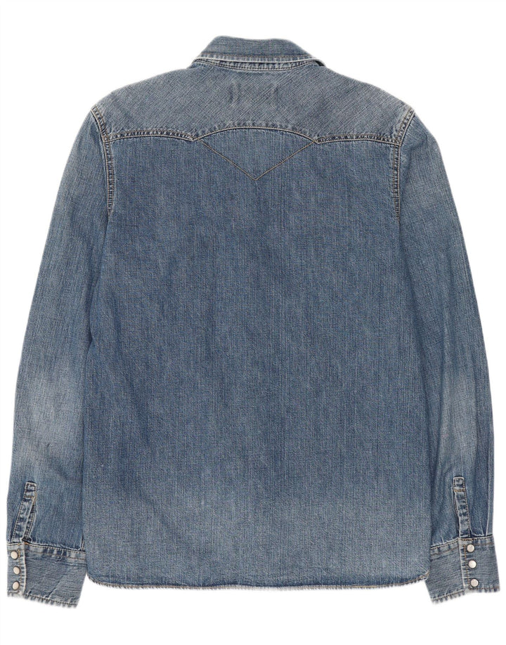 Cămașă Western Denim Levi's pentru bărbați, bumbac albastru mediu