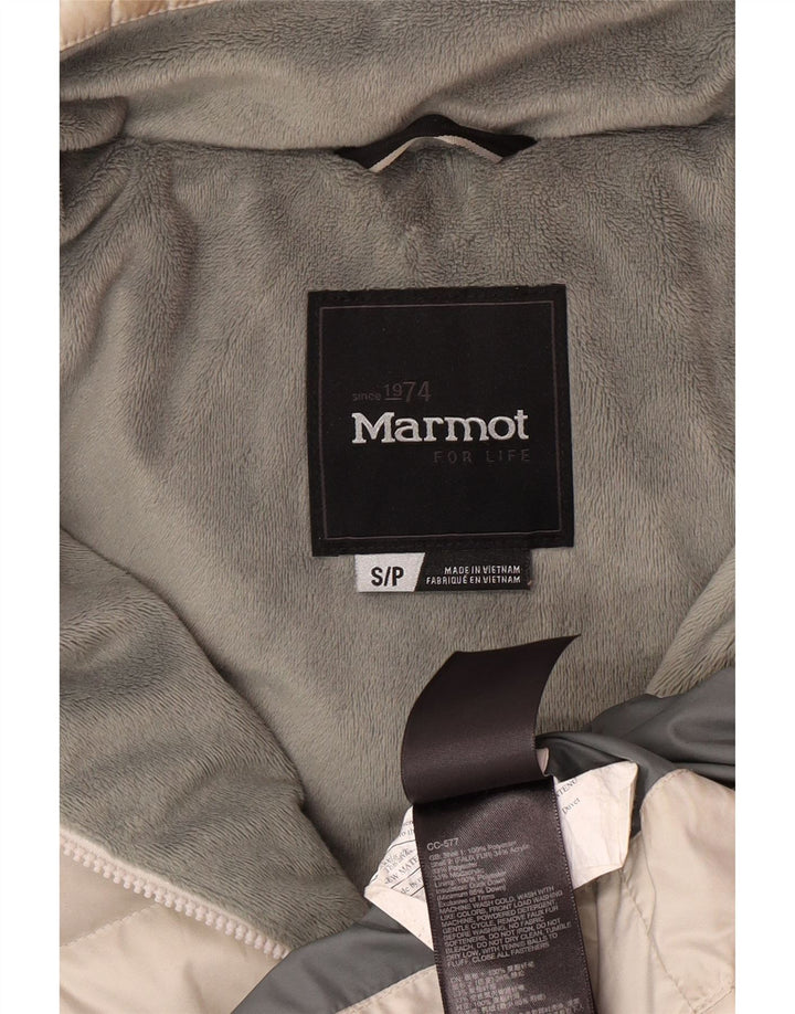 Palton căptușit cu glugă pentru femei Marmot UK 10 mic poliester alb