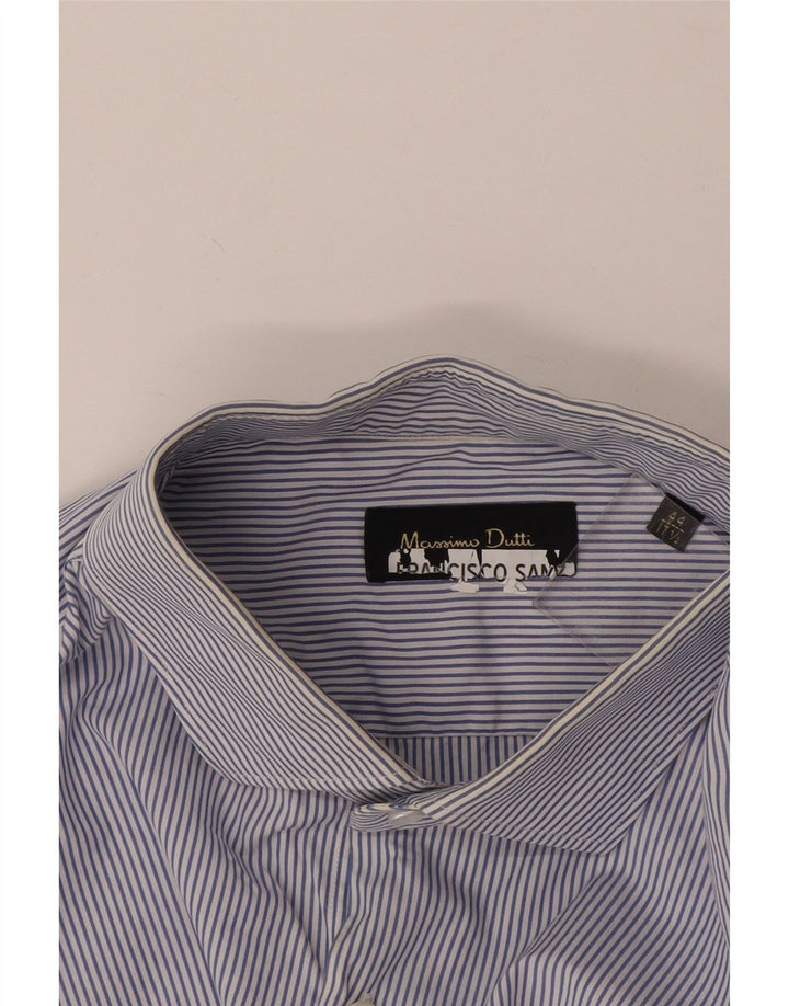 Cămașă Massimo Dutti pentru bărbați Mărimea 44 17 1/2 XL Blue Pinstripe