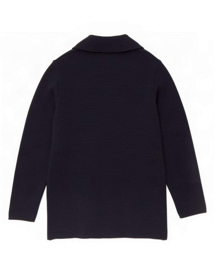 Pulover cardigan pentru bărbați Carrera cu două piepturi, lână virgină, albastru bleumarin, mediu