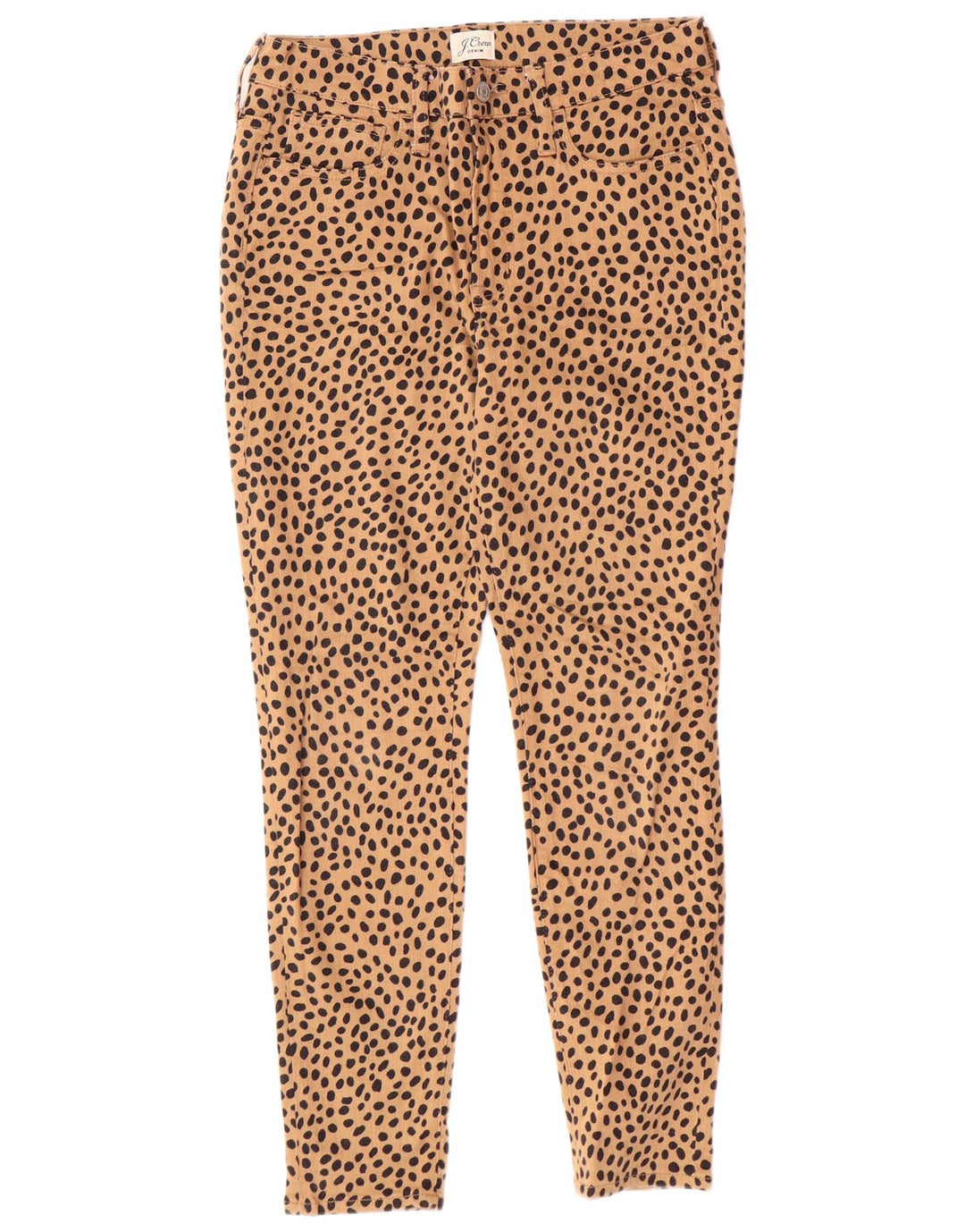 Pantaloni casual pentru femei J. Crew cu scobitoare W28 L27 bej bumbac cu imprimeu animal