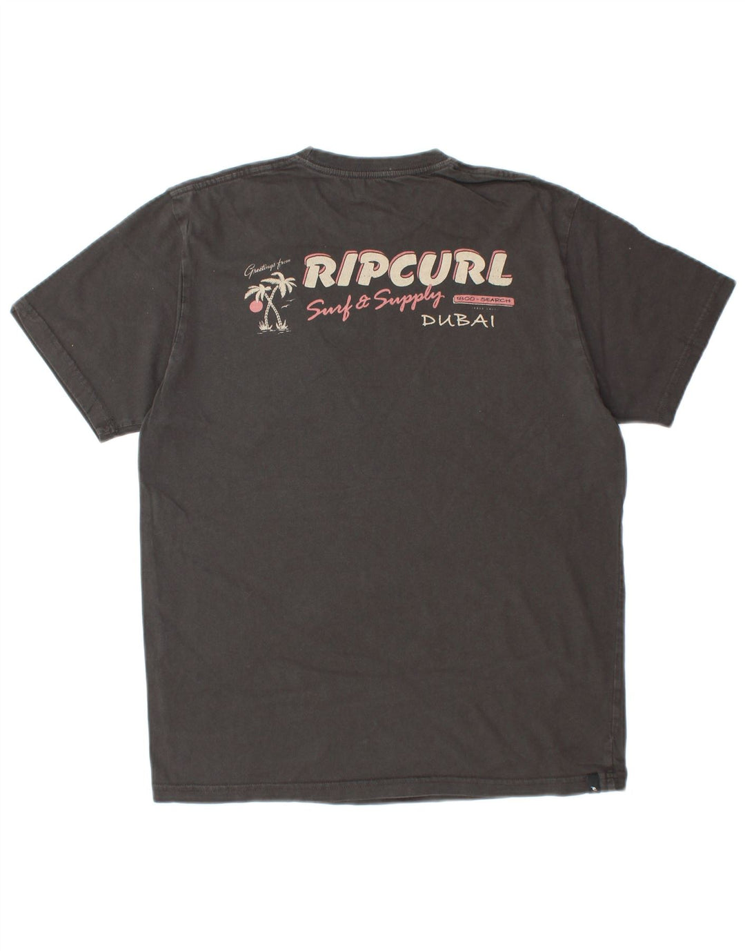 Tricou grafic RIP CURL pentru bărbați, cu croiala standard, mic, gri