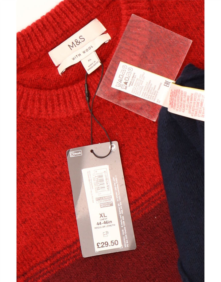 Pulover pentru bărbați Marks & Spencer, cu gât crew, XL, cu dungi multicolore