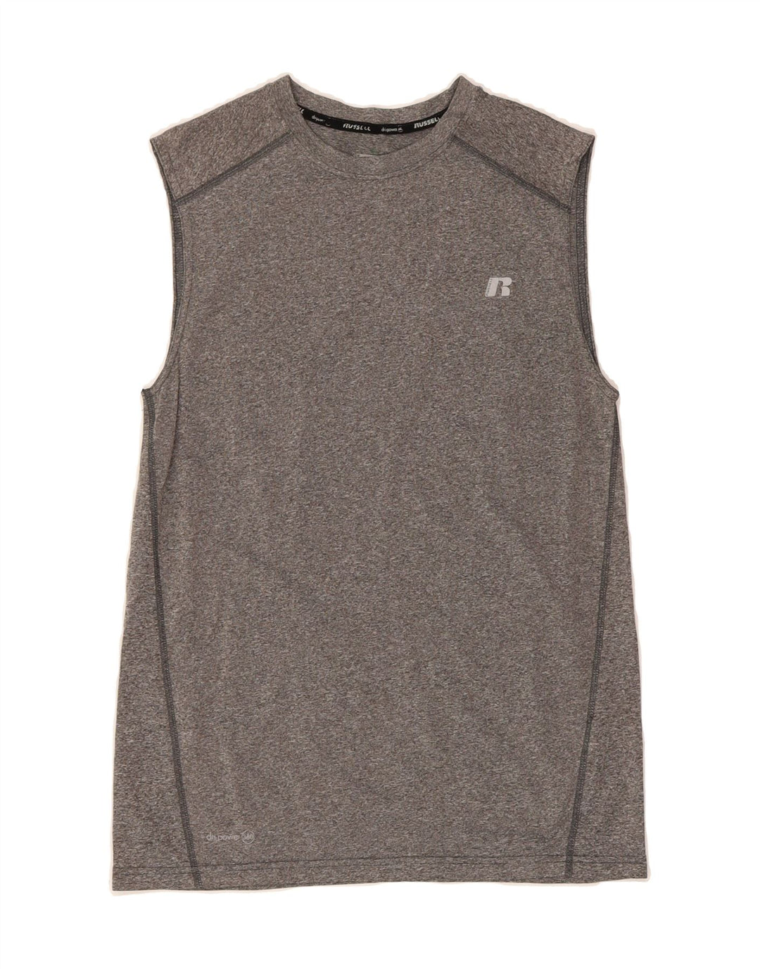 RUSSELL ATHLETIC Mens Training Vest Top UK 34/36 Small Grey Polyester Vintage Russell Athletic and Second-Hand Russell Athletic from Messina Hembry 