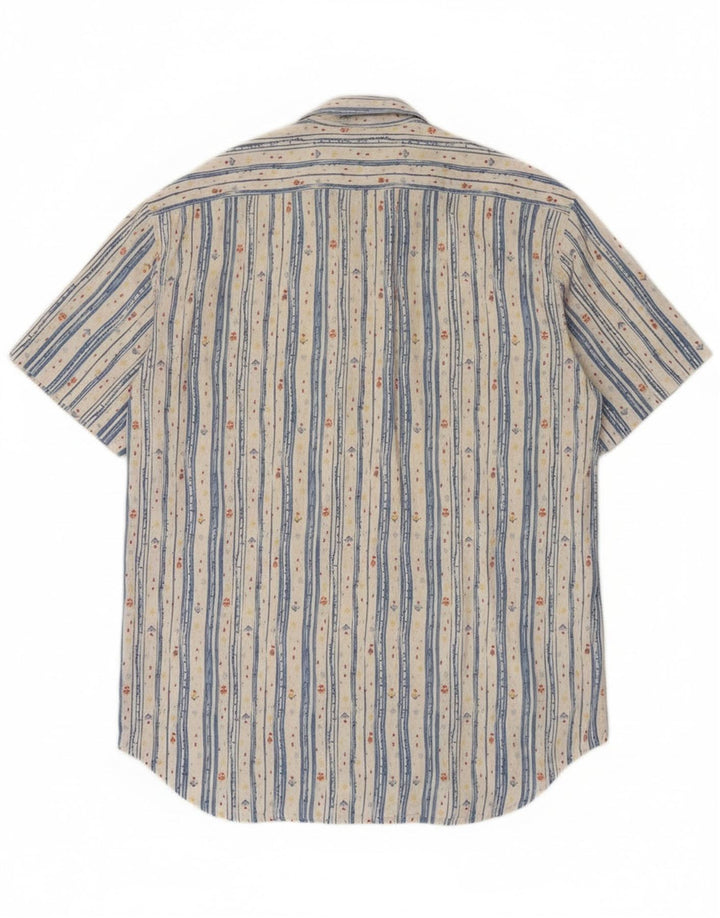 Cămașă cu mânecă scurtă Calvin Klein pentru bărbați, bumbac cu dungi albe medii