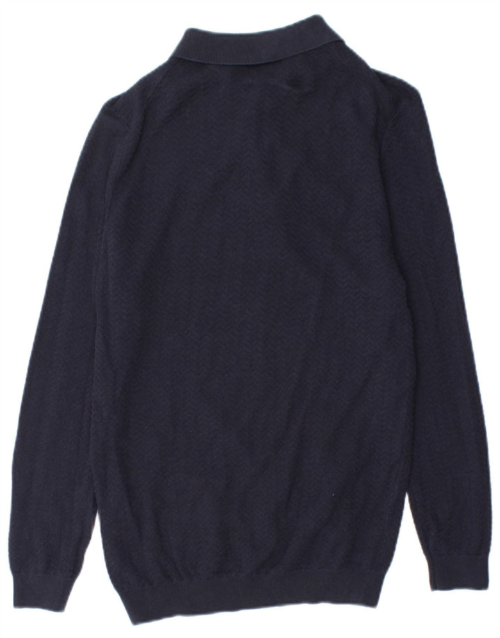 Pulover pentru bărbați Zara, cu gât polo, bleumarin mediu