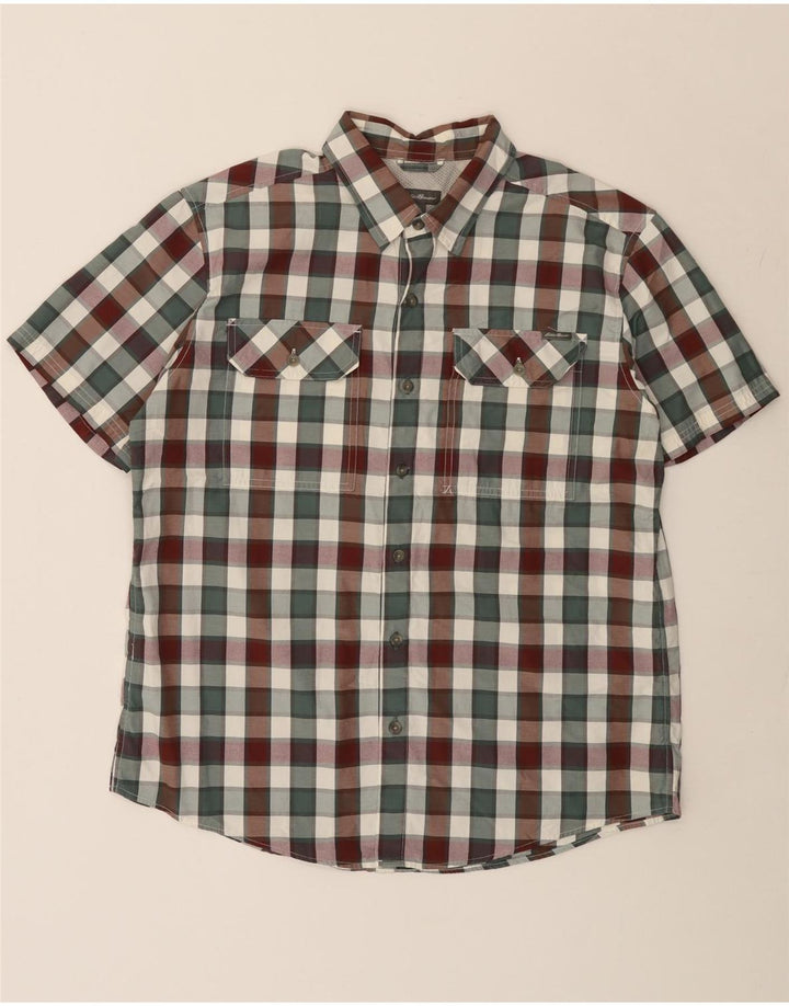 Cămașă cu mânecă scurtă pentru bărbați EDDIE BAUER, bumbac cu carouri multicolore