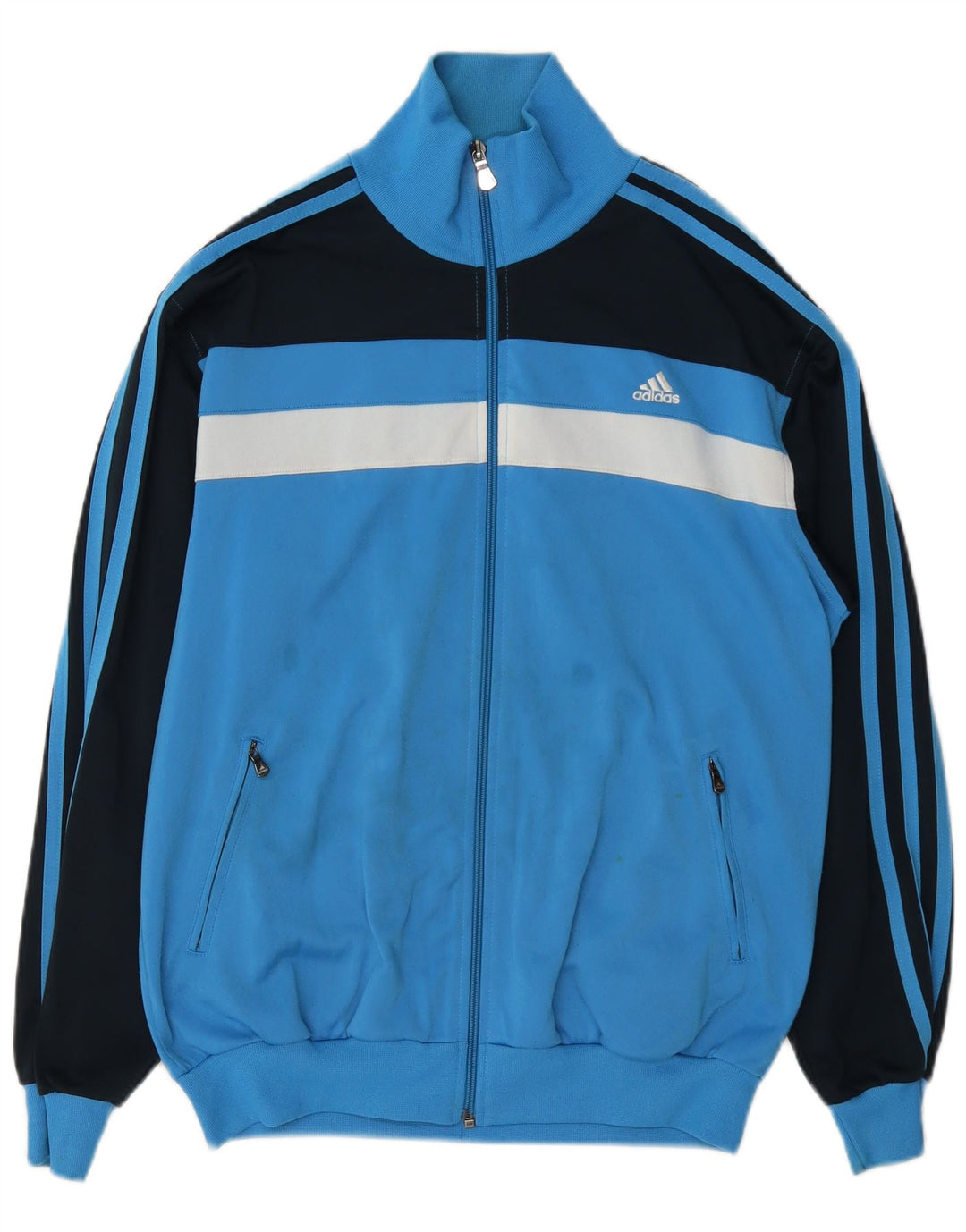 Jachetă de trening pentru bărbați Adidas Marea Britanie 36/38 Poliester color bloc albastru mic