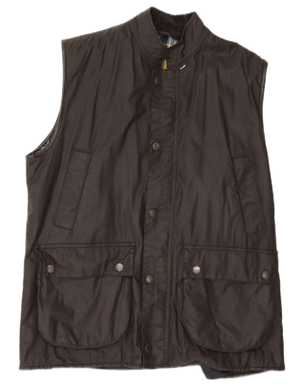 Gilet Vintage pentru bărbați din bumbac cerat UK 40, mare, negru