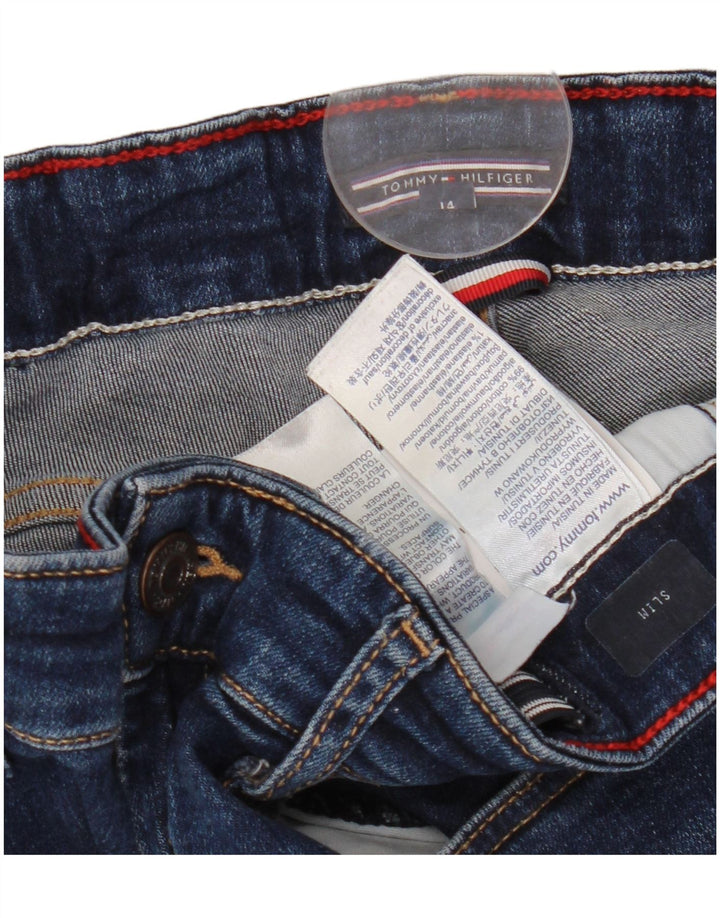 TOMMY HILFIGER Blugi slim pentru fete 13-14 ani W26 L29 albastru bumbac