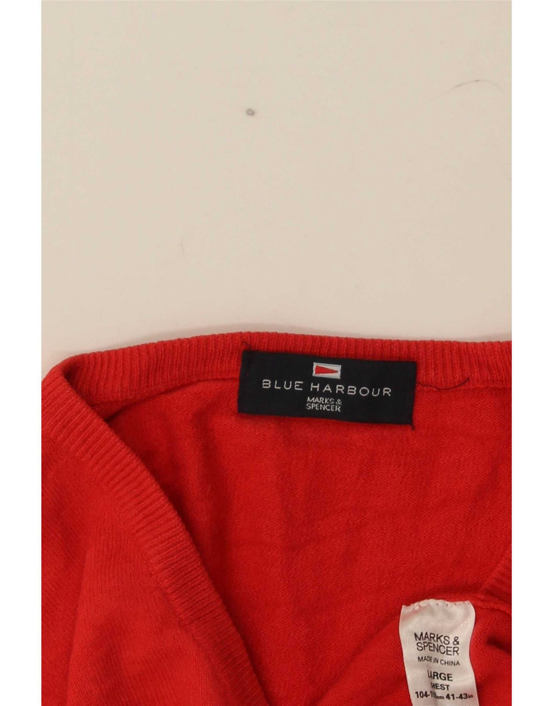 Pulover Marks & Spencer pentru bărbați, Blue Harbour, cu decolteu în V, mare, roșu acrilic