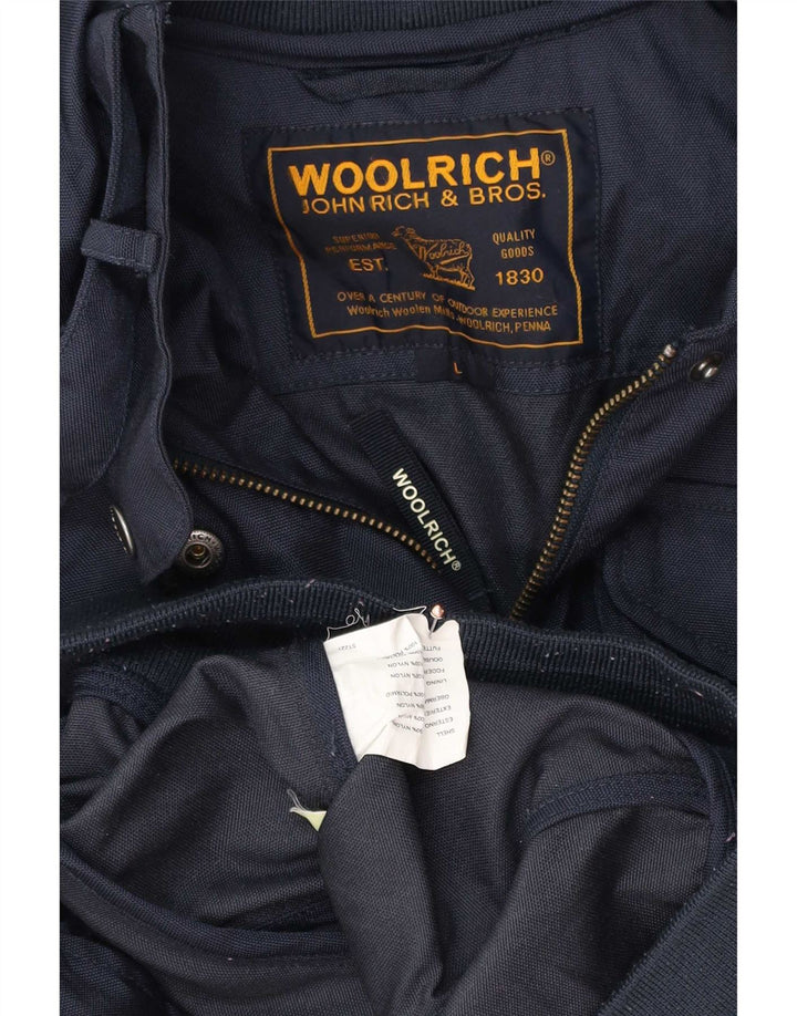 Jachetă de ploaie Woolrich pentru femei UK 12 mare nailon bleumarin
