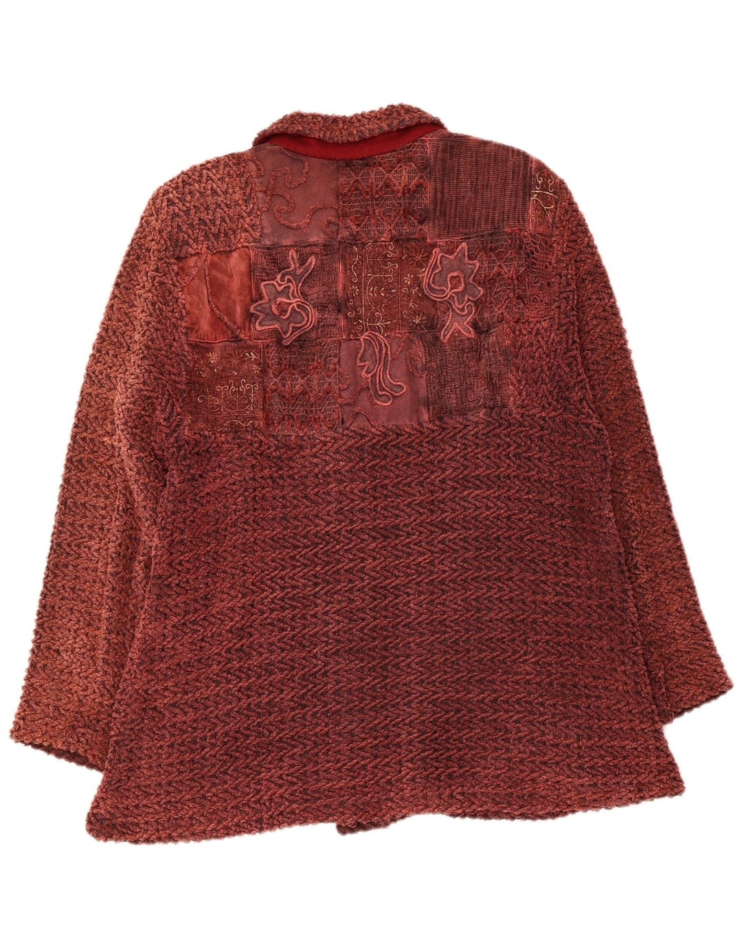 Bomber vintage pentru femei UK 14 Medium Maroon Floral