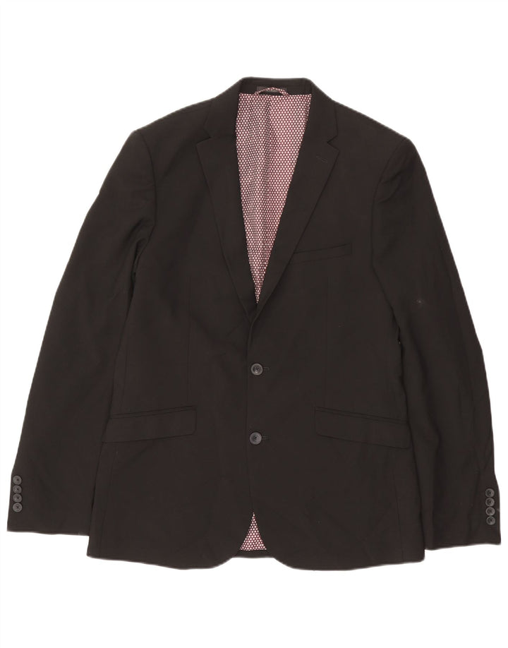 Jachetă pentru bărbați Marks & Spencer Skinny Fit cu 2 nasturi, UK 40, mare, neagră