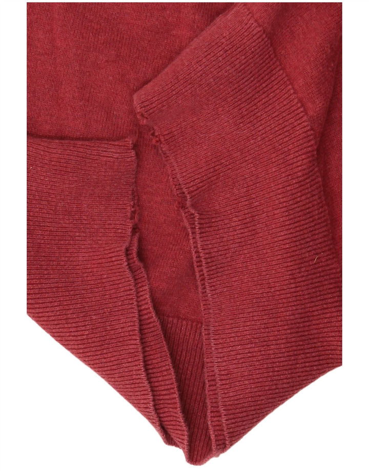 Pulover pentru bărbați Marks & Spencer, cu decolteu în V, bumbac mediu burgundy