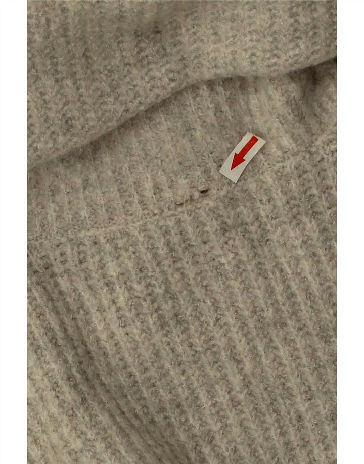 Pulover supradimensionat pentru femei Zara, cu gât rulat, UK 10, mic, gri acrilic
