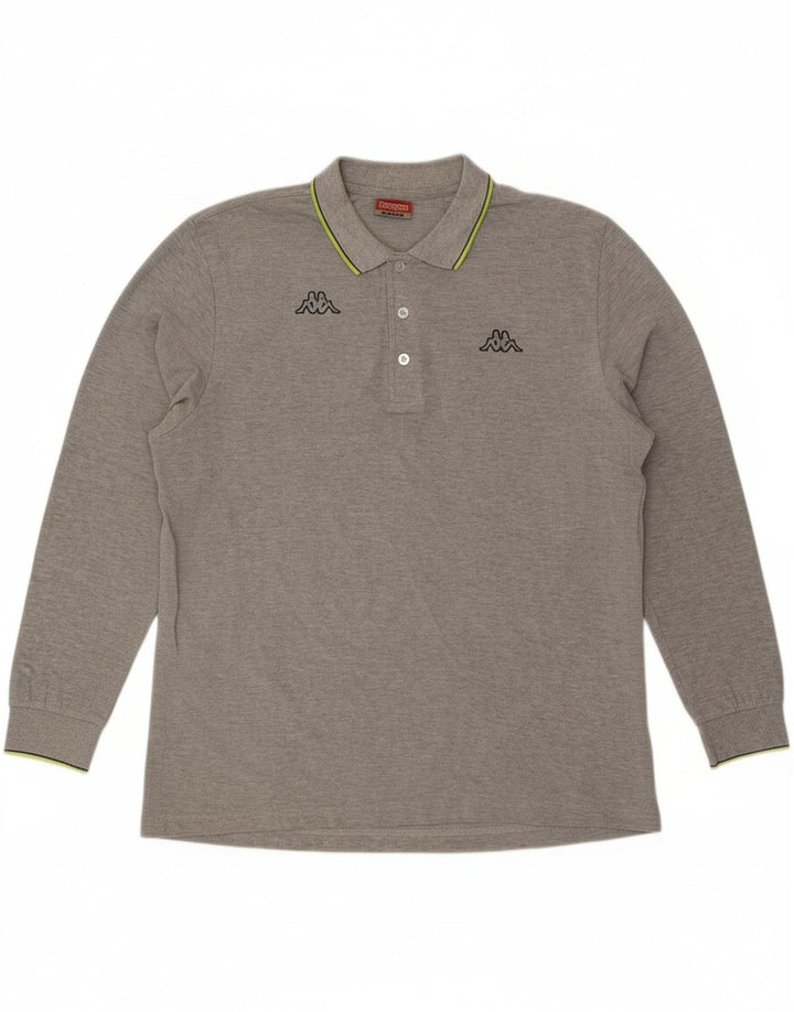 KAPPA Mens Long Sleeve Polo Shirt XL Grey Vintage Kappa and Second-Hand Kappa from Messina Hembry 