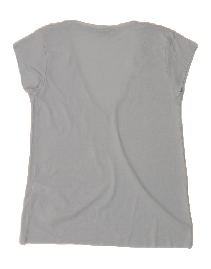 ZARA Womens T-Shirt Top UK 10 Small Blue Cotton Vintage Zara and Second-Hand Zara from Messina Hembry 