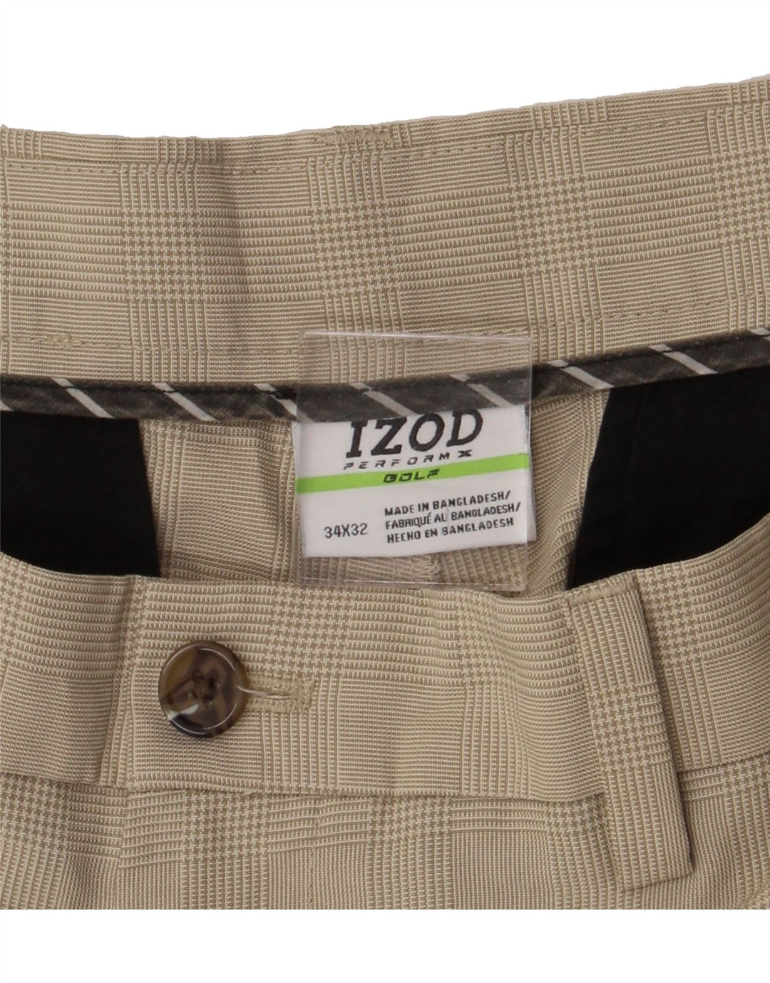 IZOD Mens Straight Chino Trousers W34 L32 Beige Polyester Vintage Izod and Second-Hand Izod from Messina Hembry 